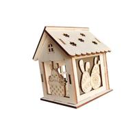 perfeclan Kit de bricolage de maisons de printemps en bois, maison de village de Pâques à faire soi-même, activités et bricolages de printemps, articles de, Style A