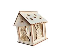 perfeclan Kit de bricolage de maisons de printemps en bois, maison de village de Pâques à faire soi-même, activités et bricolages de printemps, articles de, Style D