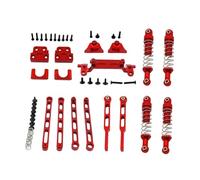 perfeclan Kit de Pièces de Rechange pour Voiture Télécommandée 1:12, Amortisseur avant et Arrière, Pièce de Mise à Niveau, Essieu avant et Arrière, Tiges de Tra, Rouge