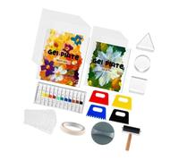 Perfeclan Kit de plaques d'impression Gel, Peinture et Outils, pochoirs Professionnels pour débuter en monotype, kit de Gravure et d'impression, pour la