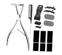 perfeclan Kit d'outils pour extensions de cheveux : pinces à extensions résistantes et confortables pour bandes adhésives, surface plate, acier inoxydable.