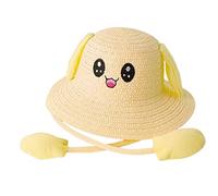 Perfeclan Lapin Casquettes Chapeau de Soleil Pliable avec Des Oreilles Mobiles Chapeaux de Plage Portable Casual Pêcheur Casquettes Grand, JAUNE
