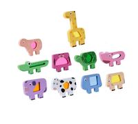 Perfeclan Lot de 10 Blocs de Construction empilables en Acrylique, Couleurs et Formes, pour l'éveil sensoriel des Enfants. Jouet éducatif et Stimulant, Animaux