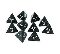 Perfeclan Lot de 10 Dés Numériques à 4 Faces en Acrylique pour RPG TRPG Enseignement des mathématiques Jeu de rôle Jouets de fête Noir
