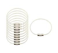 perfeclan Lot de 10 Porte-clés en Fil métallique, Boucles pour étiquettes de Bagages, Porte-clés, Porte-Lampe de Poche, clés