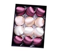 Perfeclan Lot de 12 Boules de Noël décoratives pour Sapin de Noël, décorations pour fêtes en extérieur, Série en Trois Couleurs