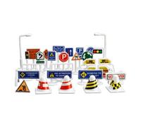 perfeclan Lot de 28 panneaux de signalisation routière à l'échelle 1:64, ensemble de jeu Diorama, décor, jauge S, accessoires de film, micro-paysage, modèle, B