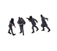 perfeclan Lot de 4 figurines à l'échelle 1/24, modèles pour table de sable, décorations, mini-figurines en résine à monter soi-même pour miniatures