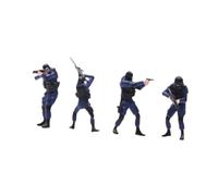 perfeclan Lot de 4 figurines miniatures d'hommes à l'échelle 1:64, en résine, pour décorer une scène ou un bureau.
