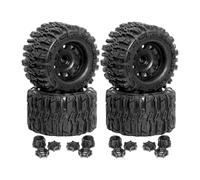 perfeclan Lot de 4 pneus pour roues RC, pièces détachées pour modèles DIY, accessoires de bricolage professionnels, installation facile, robustes, noirs, pour
