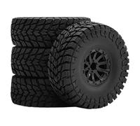 perfeclan Lot de 4 roues et pneus RC robustes, installation facile, mise à niveau professionnelle, accessoire de remplacement pour 1/12, Moyeu de Roue Noir