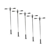 perfeclan Lot de 5 lampadaires miniatures pour maison de poupée, accessoires de décor, lampes féériques blanc chaud réalistes pour jardin, lanternes de chemin, 6 Cm X 3.2 Cm