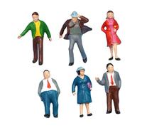 perfeclan Lot de 6 figurines miniatures à l'échelle HO (1:87) pour dioramas et décors, peintes et décorées sur sable.