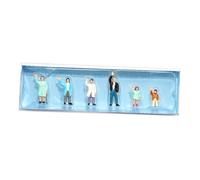 perfeclan Lot de 6 figurines miniatures à l'échelle HO (1:87) pour maquettes, accessoires photo, projets de bricolage, dioramas et décors de rue.