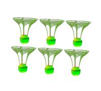 Perfeclan Lot de 6 Volants de Badminton à LED Coupe-Vent avec lumière pour Parcs, arrière-Cour, Jardin, Non Rechargeables, Vert