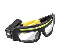 perfeclan Lunettes Frontales LED, Lampe Torche Portable Multifonctionnelle, Lunettes LED Rechargeables avec Capteur de Mouvement, Accessoires pour Course à Pied, Pêche et Randonnée, Jambes Jaunes