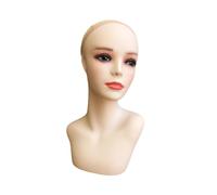 perfeclan Mannequin de tête de perruque féminine avec épaule, support de perruque professionnelle robuste polyvalente, support pour les verres de lunettes, M