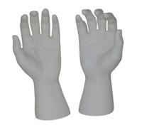 Perfeclan Mannequins de Mains réalistes pour Hommes, en PVC, pour Adultes, décorations d'halloween Gauche et Droite pour présentoir de Gants, Blanc