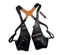 Perfeclan Médiéval Steampunk Cuir épaule Harnais Sac Portefeuille Poche Pirate Sac à Main Hommes Femmes étui, Noir