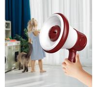 perfeclan Mini mégaphone haut-parleur amusant avec enregistrement, portable avec chaîne, petit corne de taureau pour enfants de 5 ans et plus et, Rouge