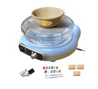 Perfeclan Mini Tour de potier, Machine à poterie DIY, Plateau Anti-éclaboussures Amovible, kit de Fabrication de céramique, Tour à Argile électrique pour, avec Outil de Sculpture