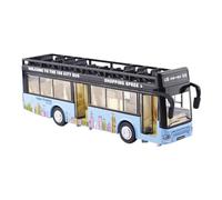 perfeclan Modèle de bus long à tirer, modèle de bus de transport en commun de simulation, jouet de bus moulé sous pression en métal de collection décorative, Bleu