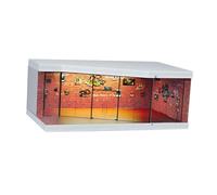 perfeclan Modèle de garage à l'échelle 1:64 avec roues moulées sous pression à LED, vitrine, décor de véhicule, jouet pour figurines de voitures miniatures, En Brique Rouge