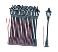 perfeclan Modèle réduit de lampadaire miniature à l'échelle 1:87, blanc chaud, pour vitrine, micro- ou table à sable, 10 Pièces