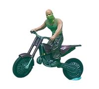 perfeclan Modèle réduit de motard au 1/64e, accessoire photo miniature pour dioramas et décors féeriques, Bordeaux