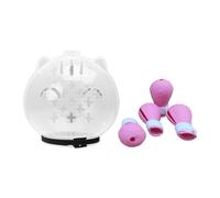 Perfeclan Muselière Transparente pour Chat, Capuche Confortable, Protège des Morsures Grâce à des Coussinets pour Les Pieds, Masque à Boule pour La Beauté, La C, M Pink Foot Pads