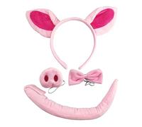 perfeclan Oreilles Bandeau Nez Nœud Papillon Queue Animal Cochon Costume pour Carnaval Stage Spectacles