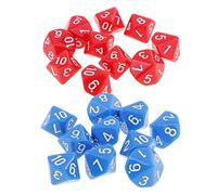 Perfeclan Pack De 20 Dés Numériques Multicolores Accessoire De Jeu De Cartes D10