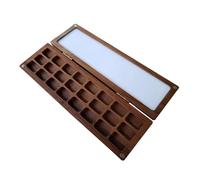 Perfeclan Palette d'aquarelle, Palette Vide, 24 grilles, Plateau de Peinture en Bois et Couvercle, Palette de Peinture pour Adultes, Peintres, étudiants
