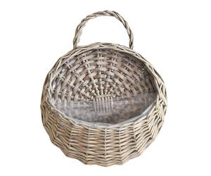 Perfeclan Panier Suspendu Tressé en Osier Décoratif Support à Plantes Pot de Fleurs Suspendu avec Poignée pour Bureau Salon Jardin Adapté pour Décoration Murale, m