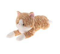perfeclan Peluche chat réaliste à collectionner, décoration de chambre d'enfant, jouet en peluche pour garçons, filles, adolescents, enfants et famille, Bande Jaune