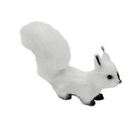 Perfeclan Peluche écureuil Ornement écureuil Figurine Décorative Simulation écureuil En Peluche 12 Cm Fête de Vacances de Noël En Peluche écureuil En Peluche, blanc