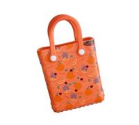 perfeclan Petit Sac de Plage en EVA Résistant Au Sable avec Trous pour Courses, Piscine, Escapade, Sport, Plein Air, Ours Orange