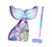 perfeclan Pinata sirène Pinata avec tige et bandeau pour les yeux Fournitures de fête d'anniversaire Cadeau de fête pour les vacances Anniversaire Jeux de