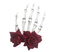 perfeclan Pince à cheveux pour Halloween, accessoires de costume de cosplay, coiffure créative gothique d'horreur pour déguisement, jeu de rôle, Rose Rouge