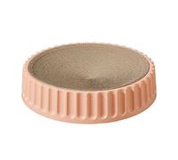 Perfeclan Planche à Gratter Chat Tapis Griffoir Matelas Rond Jouet pour Aiguiser Les Griffes Fabriqué en Papier Ondulé Résistant Adapté Aux Chats Protection des, Rose Diamètre 45cm