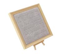 Perfeclan Plateau de présentation de bagues, Organisateur de Boucles d'oreilles, Organisateur de bagues en Bois, Plateau à Bijoux Portable, Support, 30 Emplacements