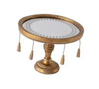 perfeclan Plateau Miroir Décoratif de Antique, Plateau à Parfum pour Produits de Toilette Cosmétiques