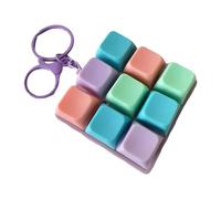 perfeclan Porte-clés Fidget Clavier 9 Touches Fournitures de Fête Bouton Fidget Léger Bouton Mécanique pour Cadeau Anniversaire Adolescents École, Style D