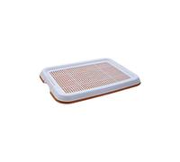 Perfeclan Potty Tray Plateau D'Entraînement Toilette pour Chien Support Tapis Pipi Chiot Bac Litière Maille Surface Antidérapante Matériau PP Adapté à L'Intérie, Rouge-Marron