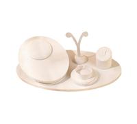 Perfeclan Présentoir à Bijoux, Ornement, Organisateur élégant pour Boucles d'oreilles, Cadeau Polyvalent et stylé pour comptoir, Salon Professionnel, Femme, Beige