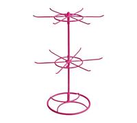 Perfeclan Présentoir à Boucles d'oreilles, Support à Bracelets, Organisateur Rotatif à Suspendre, présentoir à Bijoux à 2 Niveaux pour Bracelets et bagues, Rose