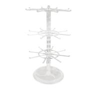 Perfeclan Présentoir à Porte-clés, Porte-Bijoux, Support à 3 Niveaux à Monter Soi-même, élégant, pour Bracelets et Autres Accessoires, Idéal pour Un Bureau Ou U, Clair