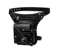 perfeclan PU Cuir Steampunk Taille Sac Fanny Pack Hanche Ceinture en Plein Air pour Hommes Courir Poches Sac À Main Casual Imperméable À l'eau Cyclisme