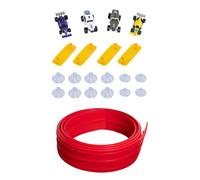 perfeclan Rampe de course flexible pour voiture, piste de course portable pour 3 ans et plus, avec 4 mini modèles de voitures, support à ventouse,