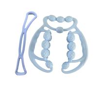 Perfeclan Rouleau de Massage 24 Roues pour fascias, Outil de Relaxation, Pinces circulaires pour Jambes, Rouleau de Massage Multifonctionnel Manuel pour Sports, Bleu